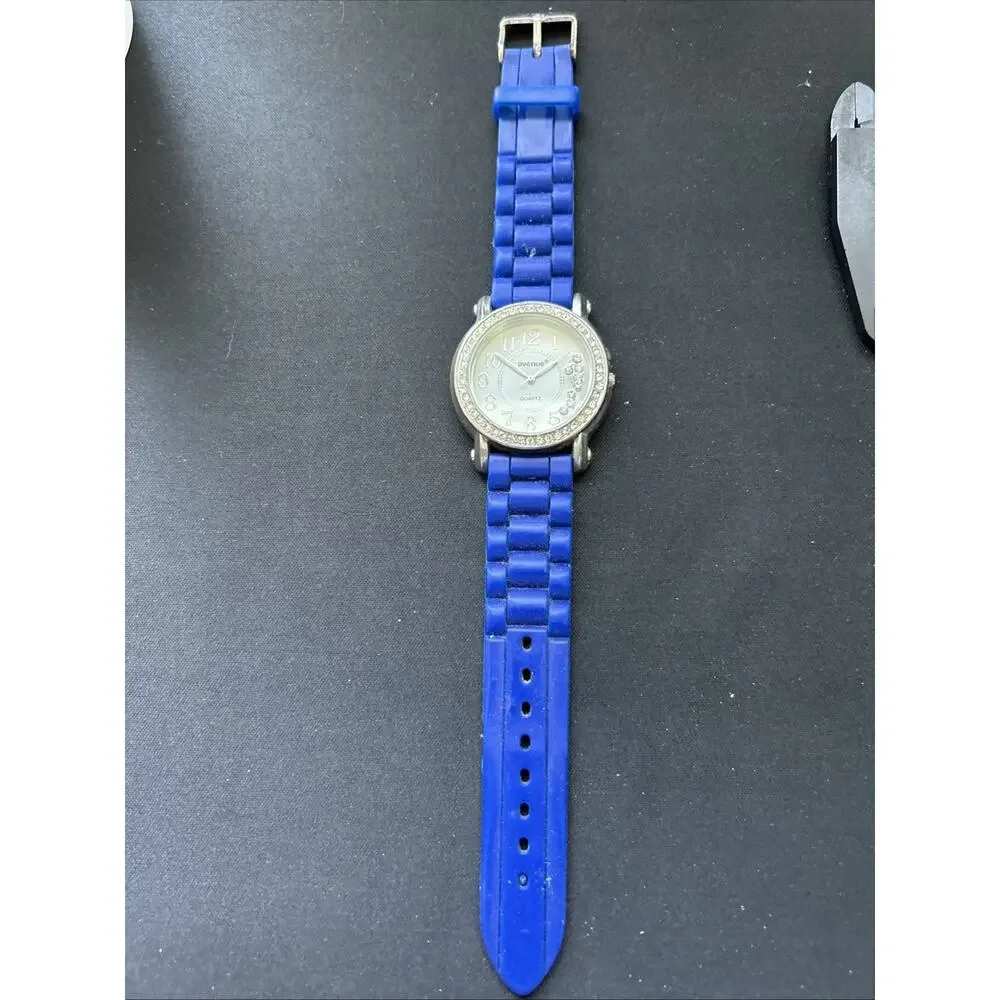 Avenue Silver Tone Blue Band Women’s Quartz Watch